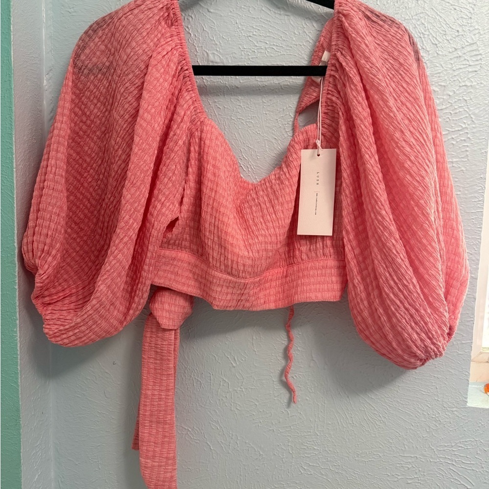 Lush Textured Pink Blouse